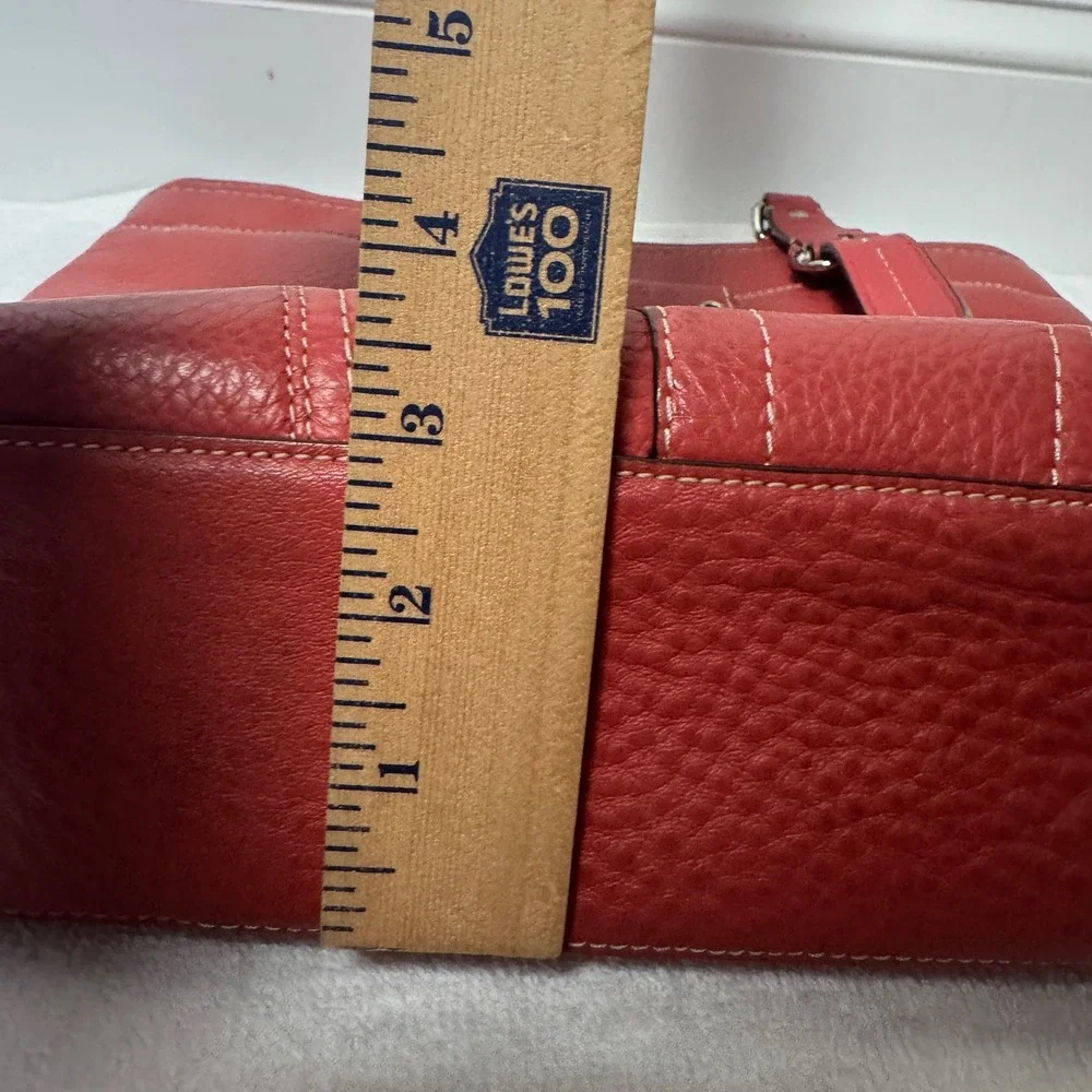 Coach Hamilton Shoulder Tote Bag Burnt Orange Salmon Pebbled Leather F13089‎ VTG